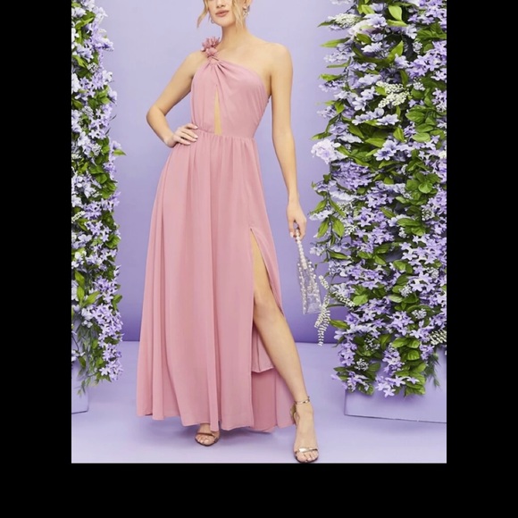 Pink One shoulder Dress - Picture 1 of 4